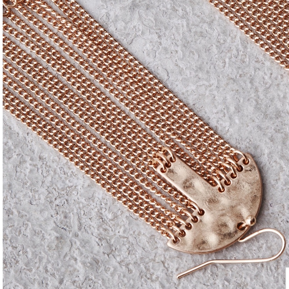Gold Metal Chain Duster Earring - Picture 2 of 5